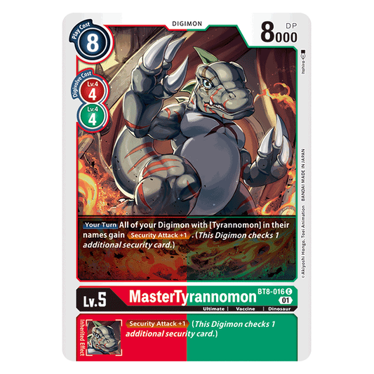 New Awakening BT8-016 - MasterTyrannomon - Digimon Card Game