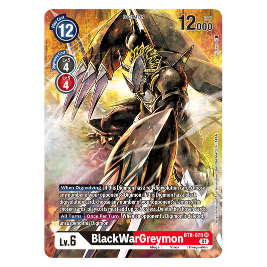 New Awakening BT8-070 - BlackWarGreymon (Alternate Art) - Digimon Card Game